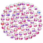 Novani Rhinestones 3000Pcs Flatback Crystal Round Loose Gemstones Glass Rhinestones for Crafts Makeup Nail Art Clothes Shoes DIY Decorations(SS8, 2.3-2.5mm,Crystal AB)