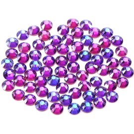 Novani Purple Rhinestones 3000Pcs Flatback Crystal Round Loose Gemstones Glass Rhinestones for Crafts Makeup Nail Art Clothes Shoes DIY Decorations(SS6, 1.9-2.0mm,Purple Velvet)