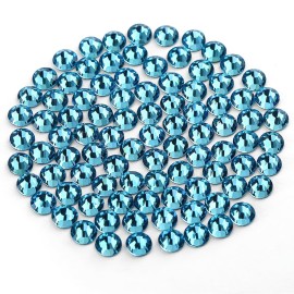 Novani Rhinestones 3000Pcs Flatback Crystal Round Loose Gemstones Glass Rhinestones for Crafts Makeup Nail Art Clothes Shoes DIY Decorations(SS6, 1.9-2.0mm,Aquamarine)