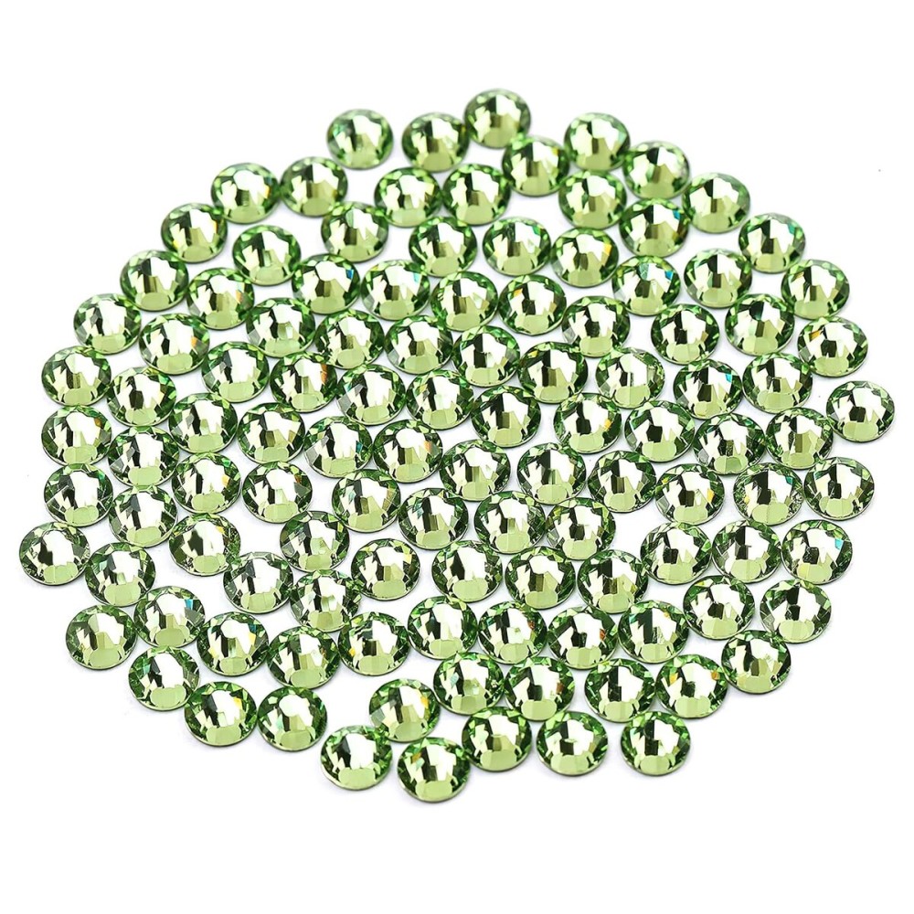 Novani Rhinestones 3000Pcs Flatback Crystal Round Loose Gemstones Glass Rhinestones for Crafts Makeup Nail Art Clothes Shoes DIY Decorations(SS6, 1.9-2.0mm,Green)