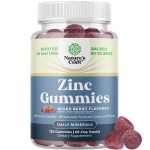 Extra Strength Zinc Gummies for Adults - Chewable Zinc Supplements for Women & Men for Energy & Immune Support - Vitamins & Mineral Supplements - 120 Chews