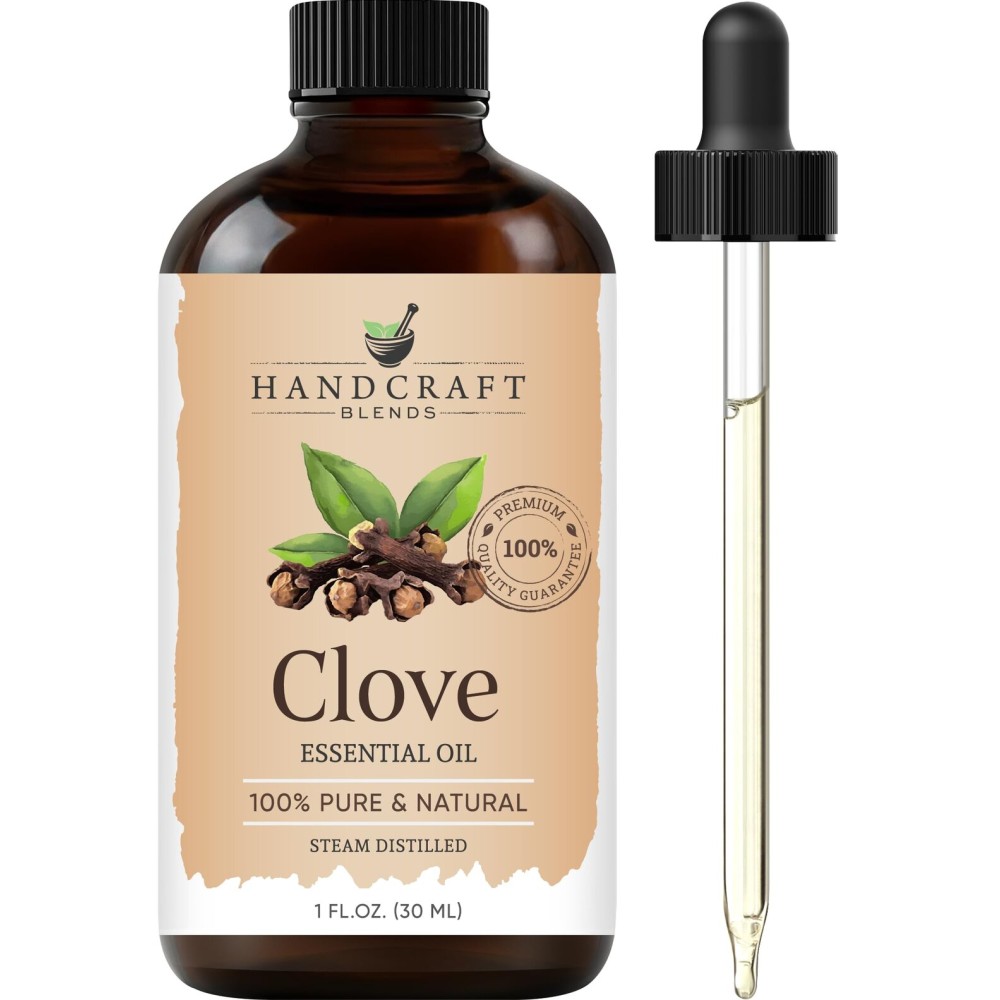 Handcraft Blends Clove Essential Oil - 1 Fl Oz - 100% Pure and Natural - Premium Grade Essential Oil for Diffuser and Aromatherapy, Skin, Massage, Candle and Soap Making Fragrance