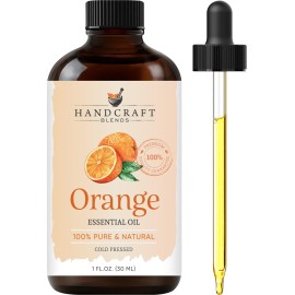 Handcraft Blends Orange Essential Oil - 1 Fl Oz - 100% Pure and Natural - Premium Grade Essential Oil for Diffuser and Aromatherapy, Skin, Massage, Candle and Soap Making Fragrance