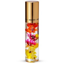 Blossom Roll on Lip Gloss, Scented Clear High Shine Moisturizing Lip Oil, Non Sticky, Infused with Real Flowers, Made in USA, 0.2oz, Mango Hemp