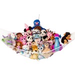 Lilly\'s Love Large Stuffed Animal Hammock | Corner Hanging Organizer, Toy Storage, Stuffed Animal Storage Net | Made From Quality Fishing Net, Holds 12lbs | 79x63x63 (White)
