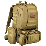CVLIFE Tactical Backpack Military Army Rucksack 60L Large Assault Pack Detachable Molle Bag