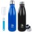 BOGI Insulated Water Bottle, 17oz 2 Pack Stainless Steel Water Bottles, Leak Proof Sports Metal Water Bottles Keep Drink Cold for 24 Hours and Hot for 12 Hours BPA Free kids water bottle for School