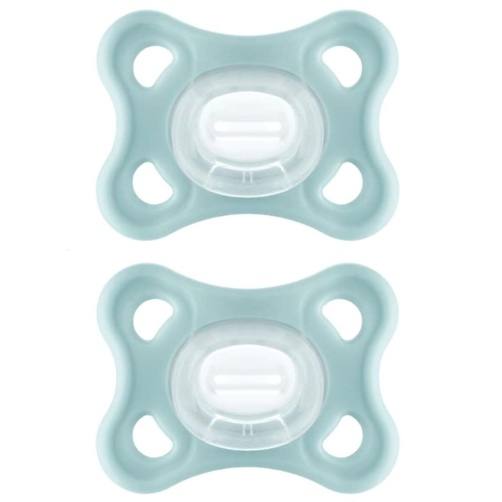 MAM Comfort Baby Pacifiers, Lightweight One-Piece Full Silicone Binky for Newborns 3-12 Months, BPA-Free, Easy to Clean Pacifier, Best for Breastfed Babies, with Sterilizer Case, 2 Count Binkies