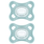 MAM Comfort Baby Pacifiers, Lightweight One-Piece Full Silicone Binky for Newborns 3-12 Months, BPA-Free, Easy to Clean Pacifier, Best for Breastfed Babies, with Sterilizer Case, 2 Count Binkies
