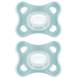 MAM Comfort Baby Pacifiers, Lightweight One-Piece Full Silicone Binky for Newborns 3-12 Months, BPA-Free, Easy to Clean Pacifier, Best for Breastfed Babies, with Sterilizer Case, 2 Count Binkies