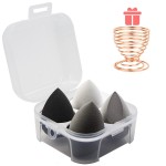 Makeup Sponges Set - Beauty sponges Blending Blenders with 1 Holder and Egg Case, Flawless for Cream, Powder and Liquid (Black, 4Pcs+1Holder+ case)