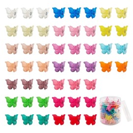 50 Packs Assorted Color Butterfly Hair Clips, Beautiful Mini Butterfly Hair Clips Hair Accessories for Women and Girls (Solid Color)