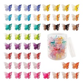 50 Packs Assorted Color Butterfly Hair Clips, Beautiful Mini Butterfly Hair Clips Hair Accessories for Women and Girls (Gradient Colors)