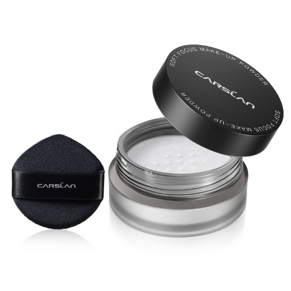 CARSLAN Soft Focus Loose Setting Powder, Waterproof, Matte, Oil Control, Shine Free, Talc-Free Face Powder Makeup, 24H Longwear Finishing Powder, 01 Translucent Sample