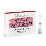 MelodySusie 100 Pcs Nail Drill Bits Sanding Bands for Nail Drill 240 Extreme Fine Grit Nail File Sanding Bands for Acrylic Nails Gel Manicures and Pedicure, Pink