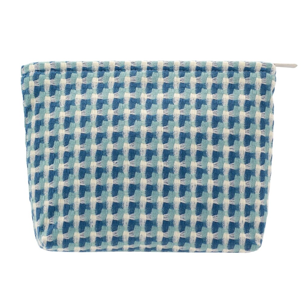 Makeup Bags for Purse Zipper Cosmetic Pouch Large Travel Canvas Make Up Organizer Tool Pouch for Women and Girls,Grid Green