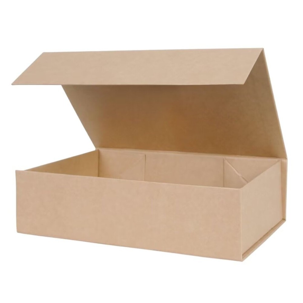 Aimyoo Brown Collapsible Gift Box with Magnetic Closure Lids 10.5x7x3 in, Bridesmaid Groomsman Proposal Boxes, Rectangle Storage Box 1 Pack