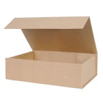 Aimyoo Brown Collapsible Gift Box with Magnetic Closure Lids 10.5x7x3 in, Bridesmaid Groomsman Proposal Boxes, Rectangle Storage Box 1 Pack