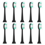 Everystep Replacement Toothbrush Heads 10 Pack for AquaSonic Black Series for Vibe Series Black Series pro, and for Duo Series pro Electric Toothbrush,Balck