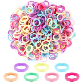 300Pcs Cotton Hair Accessories for Toddlers, Girls and Kids - Seamless Multicolor Summer Hair Ties