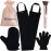 4 Pack Self Tanning Mitt Applicator Kit, with Self Tanner Mitt, Self Tan Back Applicator, Exfoliating Glove, Flat Top Face Tanner Brush, Tan mit for Self Sunless Tanner (black)