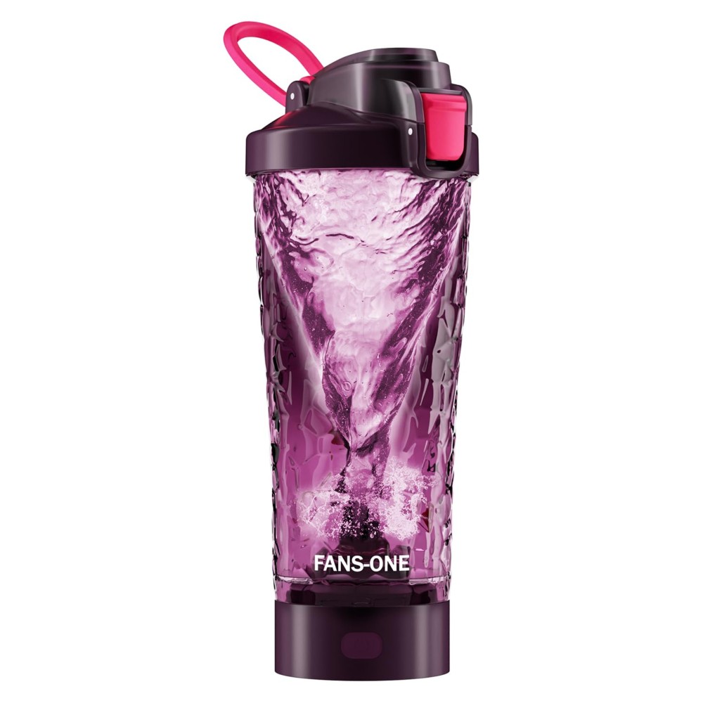 Electric Protein Shaker Bottle, Lockable Electric Blender Cup, 24oz Tritan USB Rechargeable Mixer, Portable Blender Shaker Cups for Protein Shakes for Women Men, Purple