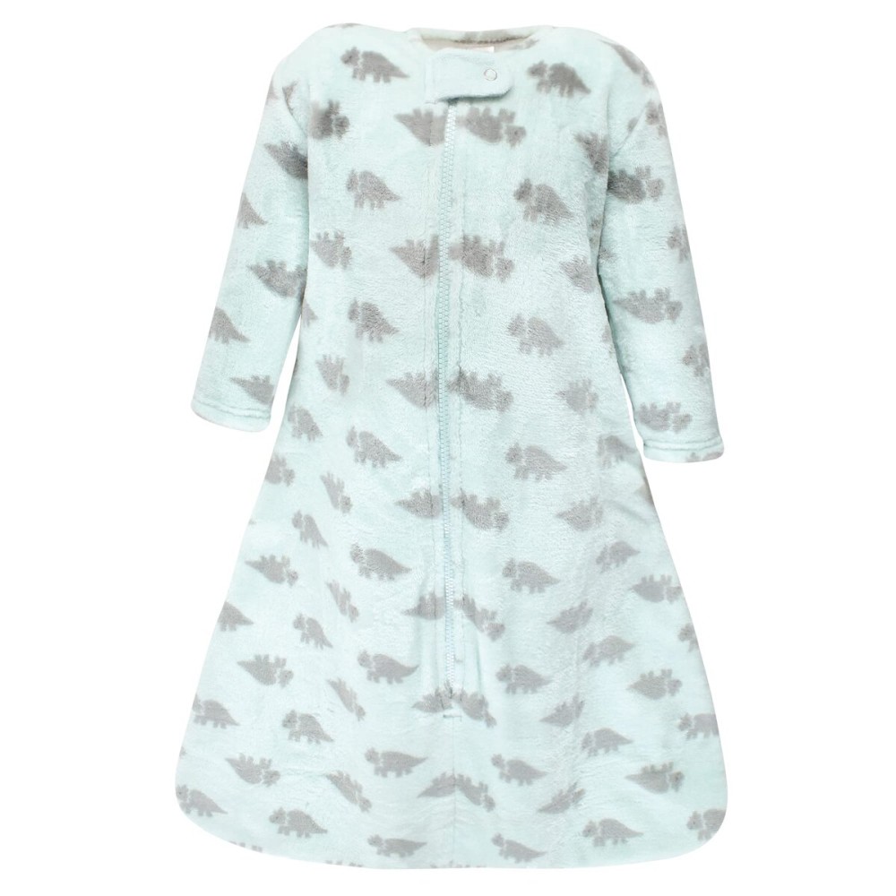 Hudson Baby Unisex Baby Plush Sleeping Bag, Sack, Blanket, Long-Sleeve Triceratops, 0-6 Months