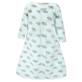 Hudson Baby Unisex Baby Plush Sleeping Bag, Sack, Blanket, Long-Sleeve Triceratops, 0-6 Months