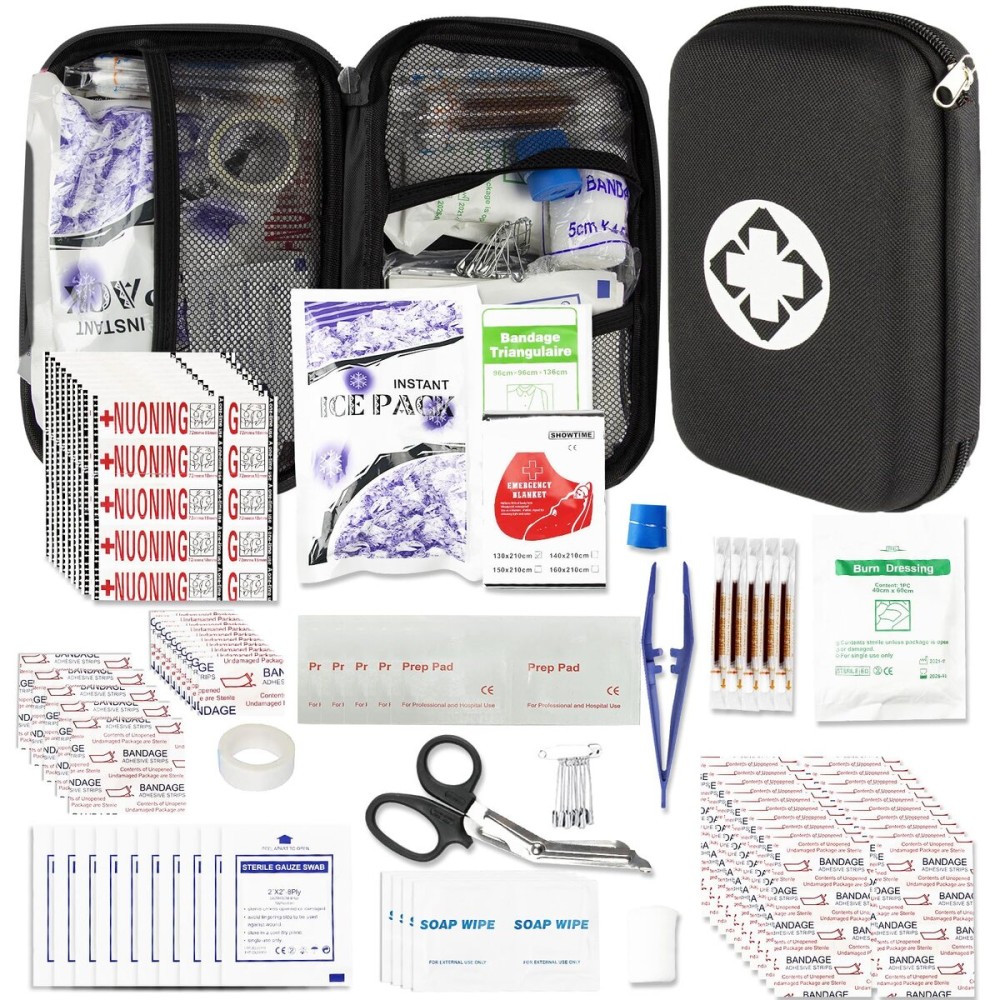 276Pcs First-Aid Kit Emergency-Kit Home-Car - First Aid Kits Emergency Kit Home Essentials for Dorm Room First-Aid Kit Emergency Necessities for Boat Hiking Skating, Black YIDERBO