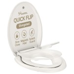 YASFEL Built in Potty Training Toilet Seat for Toddlers, Kids & Adults Biscuit Plastic Toilet Seats Elongated Slow Close with Magnets(Biscuit, 18.5)