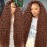 250% Density Mongolian Curly Lace Front Wigs Human Hair 13x6 Auburn Brown HD Transparent Lace Front Wigs Human Hair for Women With Baby Hair Chocolate Deep Curly Lace Frontal Wig