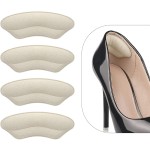 Heel Grips Liner Cushions Inserts for Loose Shoes, Heel Pads Snugs for Shoe Too Big Men Women, Filler Improved Shoe Fit and Comfort, Prevent Heel Slip and Blister (4 Pairs) (Pale Apricot)