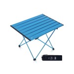 iClimb Ultralight Compact Camping Folding Table with Carry Bag (Blue - L)