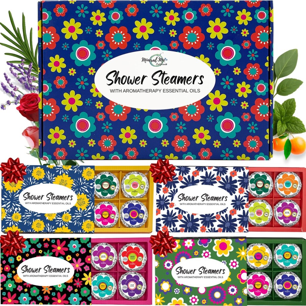 Shower Steamers for Women Gift Set - 24 Pack (4 Boxes of 6), Aromatherapy Shower Bombs w/Essential Oils, Relaxing Shower Melts, Perfect Spa Gift for Christmas, Stocking Stuffers for Women, Men, Teens