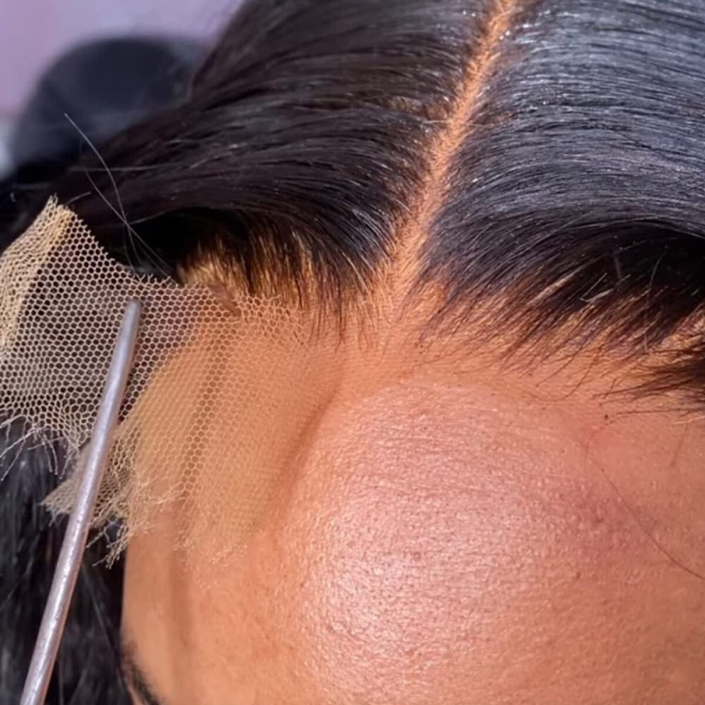 BEEOS 5x5 SKINLIKE Real HD Lace Closure Curly Wig, Ture 180% Density Pre-plucked Hairline Bleached Knots 0.10mm Ultra-thin Invisible HD Lace Human Hair Wigs Natural Black 18 Inch