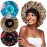 3PCS Extra Large Satin Bonnets for Sleeping, Hair Bonnets for Black Women Braids Curly Hair, D