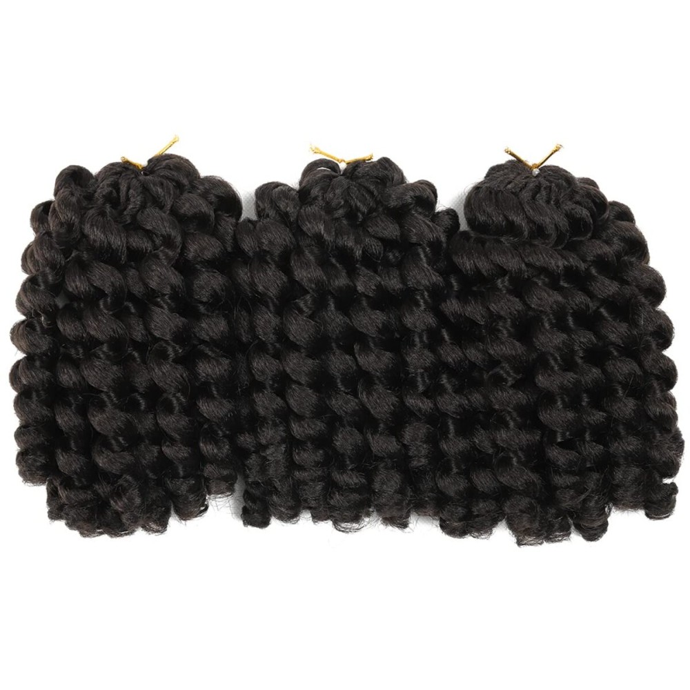Crochet Braids Hair 8 Inch Jamaican Bounce Wand Curl Crochet Hair Curly Bounce Crochet Braids Hair Extension Twist Crochet Hair (3 PCS, 4)