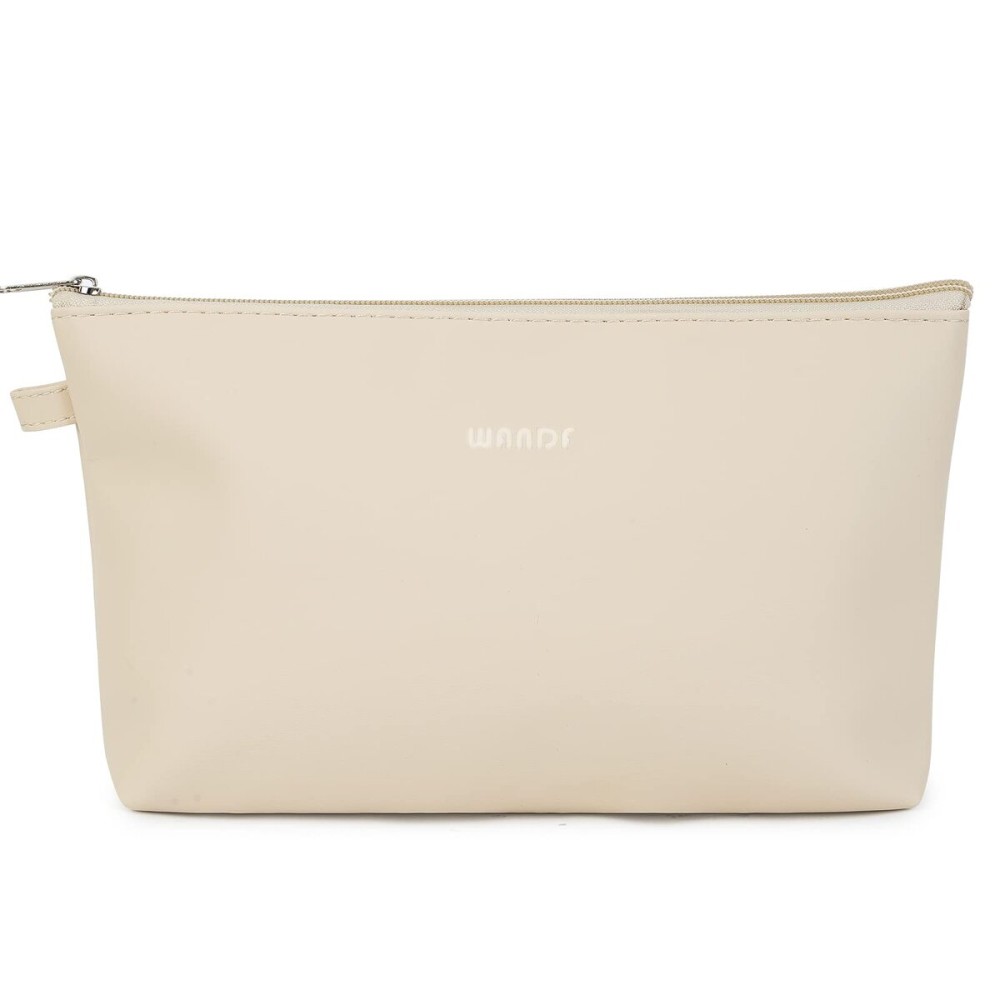 WANDF Cosmetic Bag for Women Makeup bag Organizer Small Mini Makeup Pouch for Purse Water Resistant Girls Gift (Khaki)