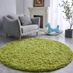 FJZFING Grass Green Round Rug Ultra-Soft Plush Modern 6x6 Circle Area Rug for Kid\'s Bedroom, Fluffy Shag Circular Rug for Nursery Room, Cute Grass Green Carpet for Teen\'s Room