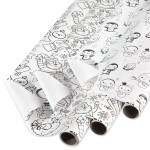 American Greetings Kids Coloring Activity Christmas Wrapping Paper Rolls, Interactive Customizable Holiday Gift Wrap (105 sq. ft., 3 Rolls-40 in. x 12 ft., Cut Lines) Penguins, Santa, Silly Faces