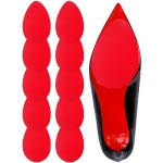 CZBYXA12 Red Bottom Shoe Sole Protector Compatible with Christian Louboutin Heels | Non-Slip Sole Pads for Shoes | Anti-Slip Grips for Shoe Bottom Repair, Protection & Traction(Red,4.3x3.0 TF 10Pcs)