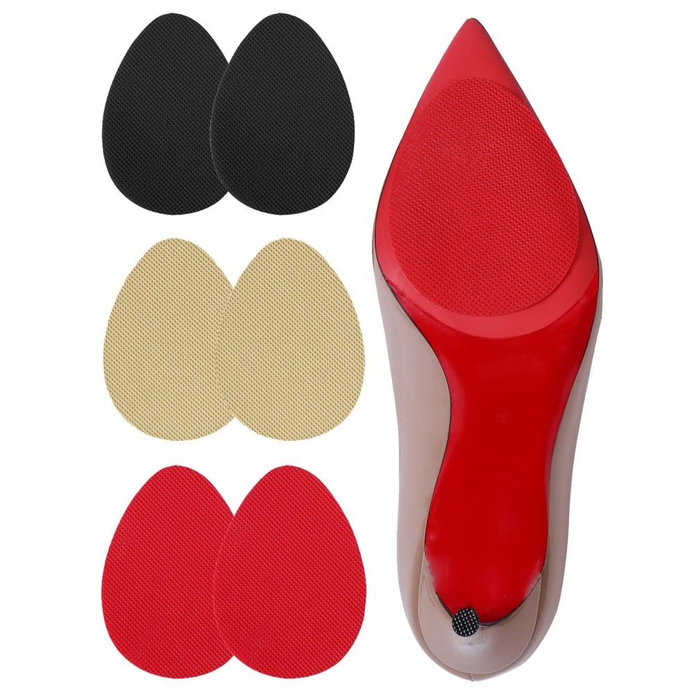 CZBYXA12 Non-Slip Sole Pads for Shoes | Anti-Slip Grips for Shoe Bottom Repair, Protection & Traction | Includes Black, Red, Yellow Sole Protector(Mixed Colors) (Multicolor, 3.5x2.5 TF 2B+2R+2Y)