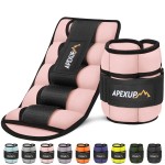 APEXUP 10lbs/Pair Adjustable Ankle Weights for Women and Men, Modularized Leg Weight Straps for Yoga, Walking, Running, Aerobics, Gym (Pastel Pink)