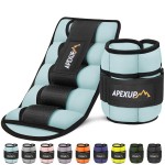 APEXUP 10lbs/Pair Adjustable Ankle Weights for Women and Men, Modularized Leg Weight Straps for Yoga, Walking, Running, Aerobics, Gym (Pastel Blue)