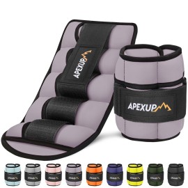 APEXUP 10lbs/Pair Adjustable Ankle Weights for Women and Men, Modularized Leg Weight Straps for Yoga, Walking, Running, Aerobics, Gym (Pastel Purple)