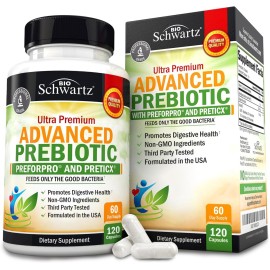Advanced Prebiotics for Digestive Health - Fast Acting Gut Health Supplement with Clinically Validated Prebiotics for Women & Men for Healthy Gut Flora Bloating & Immune Support - 2 Month Supply