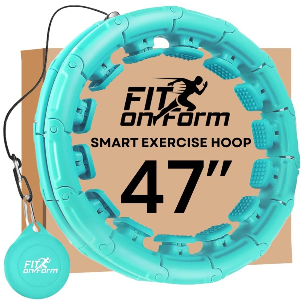 FIT ON FORM Infinity Weighted Hula Hoop for Adults Weight Loss - Smart Exercise Hola Circle Hoop for Women Abs Workout - 47 Inches