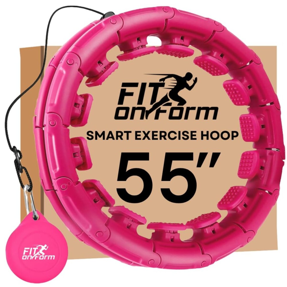 FIT ON FORM Infinity Weighted Hula Hoop for Adults Weight Loss - Smart Exercise Hola Circle Hoop for Women Abs Workout - 55 Inches