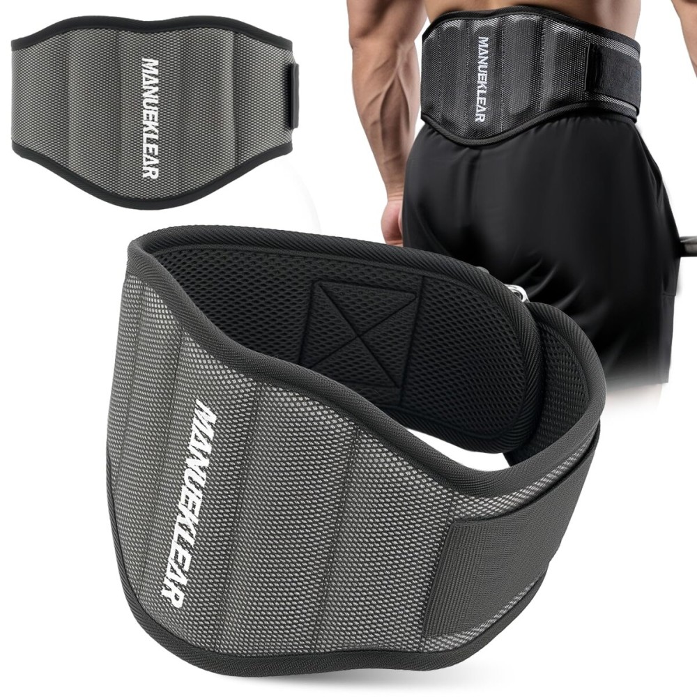 MANUEKLEAR Gym Weight Lifting Belt Weight Lifting Workout Weightlifting Powerlifting Belt for Men Women - 7.5inch - Bodybuilding Fitness Back Support for Cross Training, Squats, Lunges