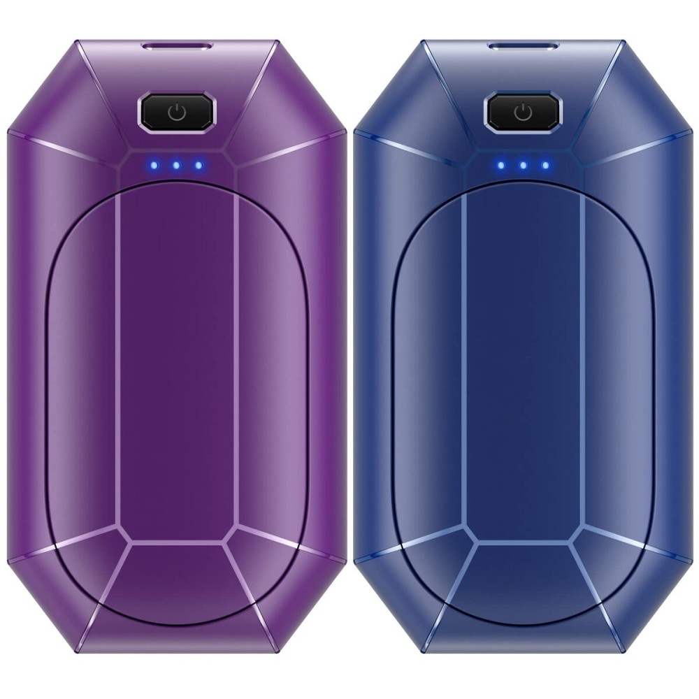 Hand Warmers Rechargeable, Dnaleao 2 Pack 4000mAh Electric Portable Pocket Heater, Heat Therapy Great for Outdoors, Hunting, Golf, Camping, Warm GiftsPurple & Blue